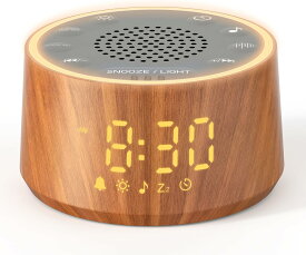Dreamegg ホワイトノイズマシン 25曲癒し音 目覚まし時計 おしゃれ 大音量 100dB【7種アラーム音×32段階音量×時間表示部5段階調光】スヌーズ機能付き デジタル 置き時計 ライト 騒音対策 安眠 作業/勉強/読書/仕事/睡眠用BGM 集中力アップ 男性 女性 癒しグッズ D1 Nova