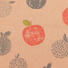 生地 1m単位 綿麻キャンバス リンゴ SK7700-1 布 自然の恵み フルーツ 幾何学_xrS