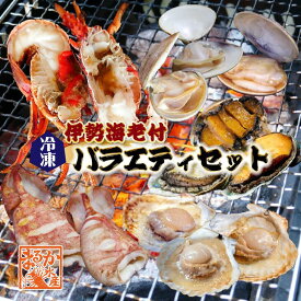 海鮮バーベキュー 伊勢海老付き バラエティセット（5種）伊勢海老1 蒸し鮑3～5 イカ2 ホタテ5 はまぐり5 ★[冷凍BBQ]