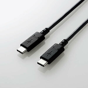 ELECOM�i�G���R���j USB�P�[�u�� 2.0 �^�C�vC 1m �F�ؕi PD�Ή� 3A�o�� �X�}�z �^�u���b�g ���o�C���o�b�e���[ �[�d �f�[�^�]�� �u���b�N RoHS�w�ߏ����i10�����j U2C-CC10NBK2