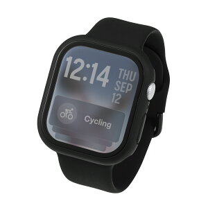 ELECOMiGRjAbvEHb` Jo[ Apple Watch Series 11 / 10 [ 46mm ] tJo[ P[X KX Gorilla(R) 10H ϏՌPCt[ wh~ Uh~ ubN 4549550413534