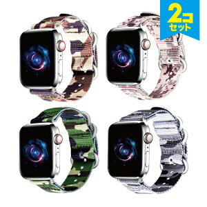 ���݌Ɍ���������y2�{�Z�b�g�z Apple Watch �A�b�v���E�H�b�` Camoflage nylon desgin belt �J���t���[�W�� �i�C���� �f�U�C�� �x���g �i�C���� �J���t���[�W�� �J�� ���� NATO �A�[�~�[ �y�� ��v �I��