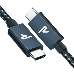 RAMPOW RAD03 2m Navy Type-C to Type-C Cable E-Mark 100W 20Gbps PD QC 5A }[d [d f[^] X}z X}[gtH iPad Pro MacBook Pro Nintendo Switch GoPro J lC 