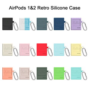 hello fUC AirPods 1 & 2 Retro Silicone Case GA|bY 1 & 2 g VR P[X Jrit y v VR ۊ ۑ ^ ANZT[ 킢  {Pbg TCY ȒP 