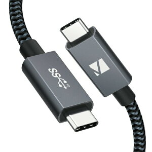 iVANKY VBD10 1m Grey & Black USB-C 3.2 Gen 2x2 Cable USB C to USB C Type-C - Type-C P[u ^CvC eMarker [d fo 100W/5A PD QC AFC 20Gbps f[^] X}z X}[gtH ^ubg ANVJ 