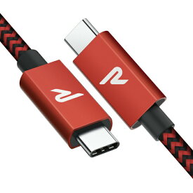 RAMPOW RAD05 E-Mark 2m Red Type-C to Type-C USB 3.2 Gen2×2 Cable 100W 20Gbps PD QC 5A 急速充電 高速充電 高速データ転送 スマホ スマートフォン iPad Pro MacBook Pro Nintendo Switch GoPro 送料無料