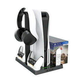 あす楽対応 iplay HBP-271 Multi-function Vertical Cooling Base with Disc Storage Rack For PS5 マルチファンクションバーティカルクーリングベース ディスクストレージラック PS5 冷却ファン 冷却スタンド 冷却ファン付きスタンド ファン 充電スタンド 本体 送料無料