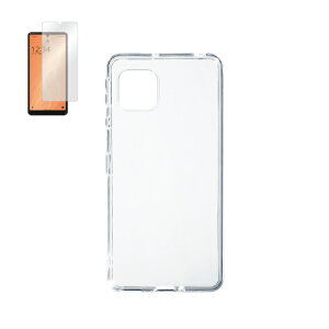 即日出荷 保護フィルムセット AQUOS sense4 basic A003SH/Y!mobile 無地ケース クリア ソフトケース 保護フィルム 保護フィルム 光沢 保護シート 保護フィルム 透明 保護フィルム 保護 フィルム シート