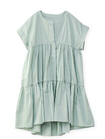 ブラウス レディース トップス 春夏 ◆【DEALポイントバック】【SALE50】【メール便 送料無料12】【S〜L】綿混 ブロード ティアード ウォッシャブル フレンチ 袖 シャツ チュニック【エコ包装】[bl][ オフィス カジュアル ビジネス 母 ママ 春 夏 ロング丈 ][dm]