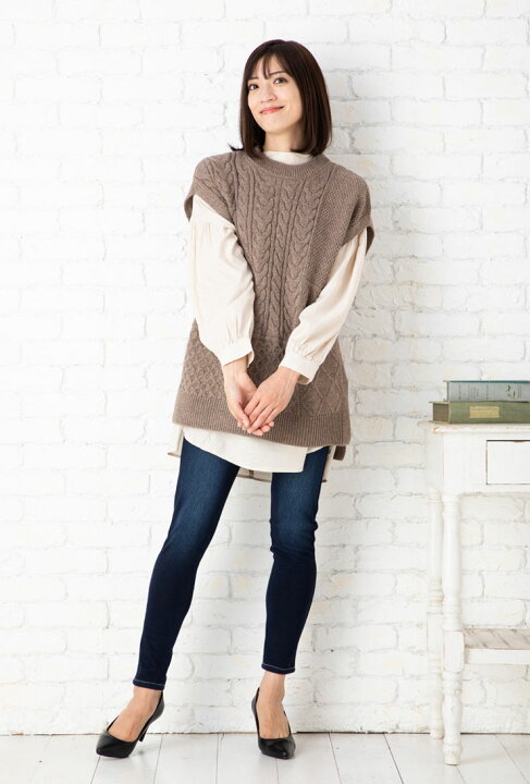 楽天市場】ニット ベスト レディース トップス 秋冬春 ◇【SALE20】【M 