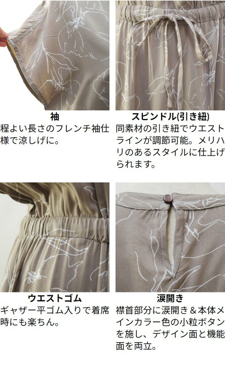 楽天市場 ワンピース レディース きれいめ 春夏 メール便 送料無料12 M 4l レーヨン100 フレンチ袖ワンピース ウエストゴム ペイズリー ダイヤ 線画花 エコ包装 Op オフィス カジュアル ビジネス 母 ママ 春 夏 秋 Am リオマル