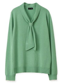 もちもち ニット レディース トップス 秋 冬 春 ◆【SALE40】 【メール便 送料無料12】【M〜LL】12G RN 天竺 ボウタイ 長袖 ニット【エコ包装】[kt][ オフィス カジュアル ビジネス 母 ママ 春 秋 冬 レーヨン ][rc]