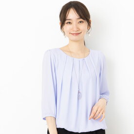 ブラウス 七分袖 フォーマル セレモニー レディース 別注 ◆【メール便 送料無料06】ジョーゼット 裏地TR天竺 フロントタック 裾バルーン 七分袖 ブラウス【エコ包装】[bl] [ フォーマル スーツ インナー オフィス カジュアル 入学式 入園 卒業 卒園 七五三 白 ママ ][lf]