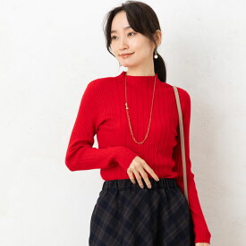ハイネック ニット レディース トップス 秋冬 春 セーター◆【メール便 送料無料12】【M〜L】12G RN もちもち ボトルネック ランダム リブ 長袖 ニット【エコ包装】[kt][ オフィス カジュアル 母 ママ 春 秋 冬 もっちり マシュマロニット スフレニット 洗濯機 ][il]