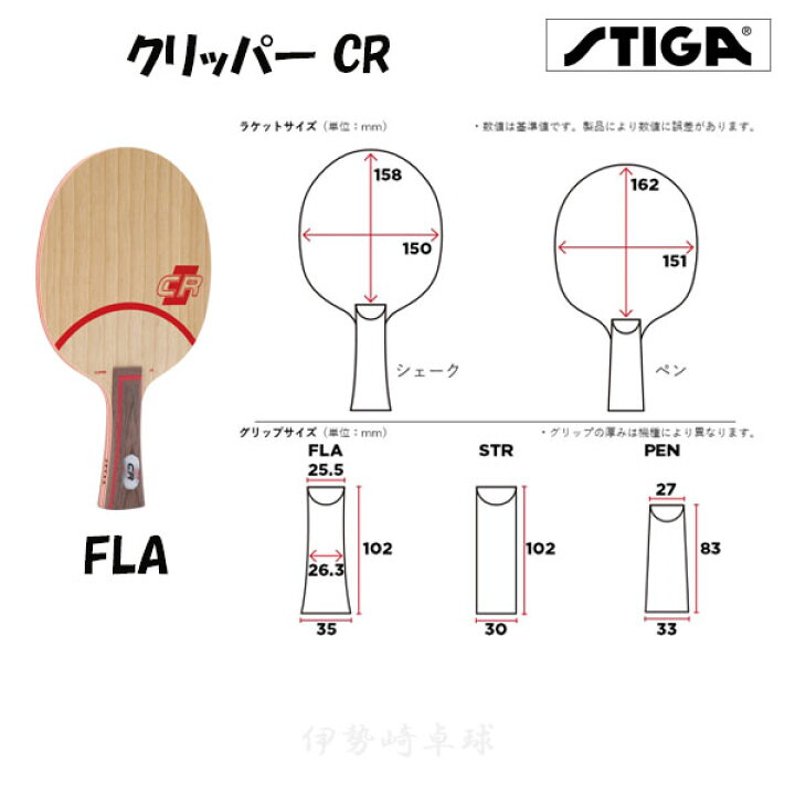 楽天市場】クリッパー CR ST FL PEN スティガ ラケット 1025-35 1025 