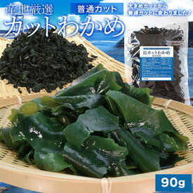 わかめ 産地厳選 乾燥 カットわかめ 90g 普通カット 国産（三重県産 鳴門産） チャック袋入