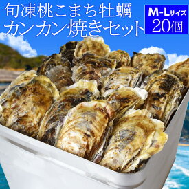 牡蠣 桃こまち カンカン焼き セット M～Lサイズ 20個入 冷凍牡蠣 送料無料 旬凍 産地厳選 ミニ缶入（牡蠣ナイフ・片手用軍手付き）殻付き牡蠣 一斗缶 海鮮 バーベキューセット お歳暮 ギフト