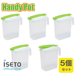 伊勢藤 (ISETO) 冷水筒 ハンディポット2L 本体耐熱 ピッチャー 日本製 業務用 外食 プッシュ式 熱湯OK ISETO 広口 激安 麦茶ポット デトックスウォーター 鍋つゆ 出汁ポット 【5個セット】【メー