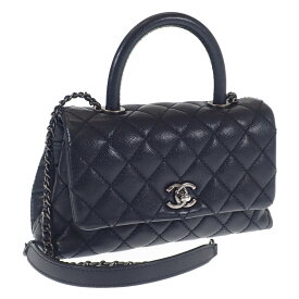 【中古】【ABランク】CHANEL シャネル マトラッセ ココトップハンドルXS 2wayバッグ チェーンショルダー A92990 キャビアスキン ブラック レディース【ISEYA】