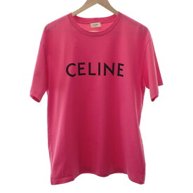 【中古】【Aランク】CELINE セリーヌ プリントルーズ Tシャツ トップス 2X681671Q.24CB コットン100 % ラズベリーピンク Sサイズ レディース メンズ【ISEYA】