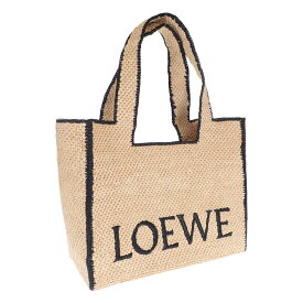 【中古】【Aランク】LOEWE ロエベ フォント トート ラージ トートバッグ かごバッグ A685B60X03 ラフィア カーフスキン ナチュラル ベージュ【ISEYA】