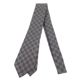 【中古】【Aランク】LOUIS VUITTON ルイヴィトン ダミエクラシック ネクタイ M71214 シルク100％ ブロックチェック グレー メンズ ファッション【ISEYA】