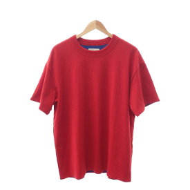 【中古】【Aランク】BOTTEGA VENETA ボッテガヴェネタ ダブルレイヤー Tシャツ 半袖 トップス 661788 V16E0 コットン レッド ブルー Sサイズ メンズ【ISEYA】