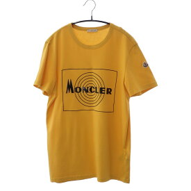 【中古】【Aランク】Moncler モンクレール MAGLIA ロゴTシャツ 半袖 トップス E20918048550 8390T コットン イエロー Sサイズ メンズ【ISEYA】