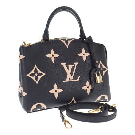 【中古】【Aランク】LOUIS VUITTON ルイヴィトン プティ・パレ PM 2way ハンドバッグ ショルダー M58913 バイカラーモノグラム・アンプラント ブラック【ISEYA】