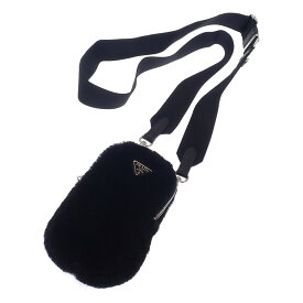 【中古】【Aランク】PRADA プラダ シアリングミニ バッグ ショルダーバッグ ポシェット 1BP027 NO1 2EC9 シープファー NERO ブラック レディース【ISEYA】