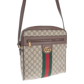 【中古】【Aランク】GUCCI グッチ オフィディア GGスプリーム メッセンジャーバッグ ショルダーバッグ 547934 96IWT PVC レザー ブラウン メンズ【ISEYA】