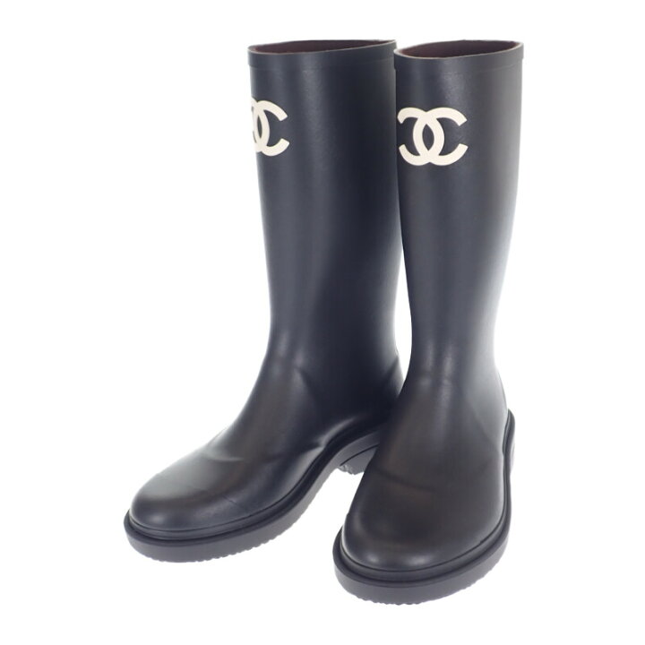楽天市場】【中古】【SAランク】CHANEL シャネル レインブーツ 長靴 