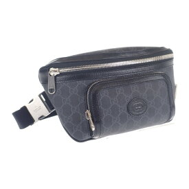 【中古】【Aランク】GUCCI グッチ GGラージ ベルトバッグ ボディバッグ 733240 92THG 8563 GGスプリーム キャンバス レザー ブラック メンズ【ISEYA】