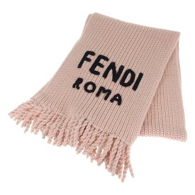 【中古】【Aランク】フェンディ FENDI ロゴ 2020FENDI ROMA FXT325AEOMF1DC3 マフラー ウール ピンク レディース【ISEYA】