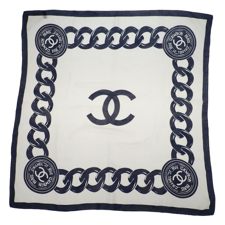 楽天市場】シャネル CHANEL 大判 ヴィンテージチェーン柄 スカーフ  