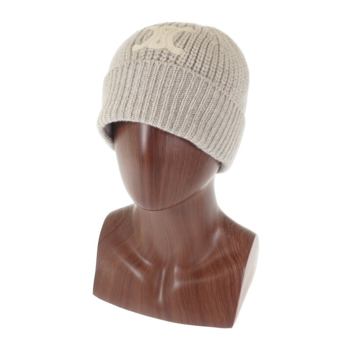 楽天市場】【中古】セリーヌ CELINE トリオンフニット帽 2AA32384D 