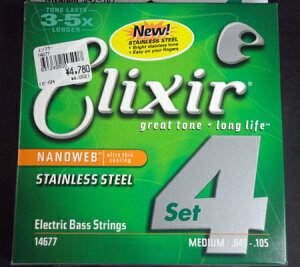 Elixir / 14677 4-String Light/Medium Long Electric Bass Stainless Steel with NANOWEB Coating エリクサー 弦【正規品】