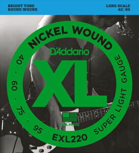 D'Addario / EXL220 Super Light 40-95 Long Scale �x�[�X�� �y�����X�z