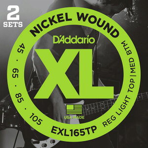D'Addario / EXL165TP Twin Pack (2set Pack) Regular Light Top/Medium Bottom 45-105 Long Scale �G���L�x�[�X�� �y�����X�z