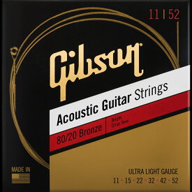 Gibson / SAG-BRW11 80/20 Bronze Acoustic Guitar Strings 11-52 Ultra-Light アコースティックギター弦 【福岡パルコ店】