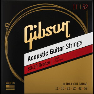 Gibson / SAG-BRW11 80/20 Bronze Acoustic Guitar Strings 11-52 Ultra-Light AR[XeBbNM^[ ypRXz