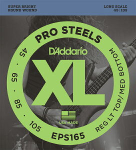 D'Addario / ProSteels EPS165 Regular Light Top/Medium Bottom 45-105 Long Scale �x�[�X��