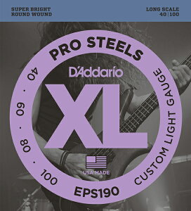 D'Addario / ProSteels EPS190 Custom Light 40-100 Long Scale �x�[�X��