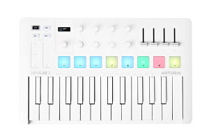 Arturia �A�[�g���A / MiniLab 3 Alpine White MIDI�L�[�{�[�h���p�b�h�E�R���g���[���[�y�䒃�m���{�X�z