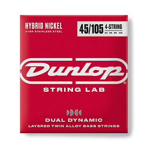 Jim Dunlop / DBHYN45105 Dual Dynamic Layered Twin Alloy Hybrid Wound Nickel Bass StringsFDBHYN GL 4 x[X