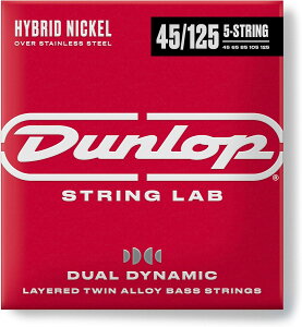 Jim Dunlop / DBHYN45125 5ST Dual Dynamic Layered Twin Alloy Hybrid Wound Nickel Bass StringsFDBHYN GL 5 x[X