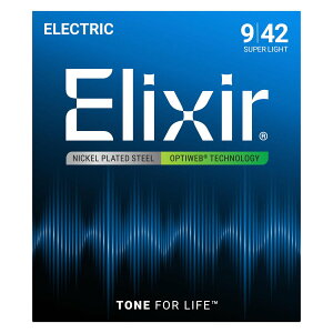 Elixir / 19002 Super Light ELECTRIC NICKEL PLATED STEEL WITH OPTIWEB COATING GNT[ yKizylXz