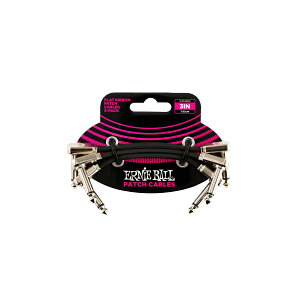 ERNiE BALL / 6220 Flat Ribbon Patch Cable 3inch Black 3-PACK