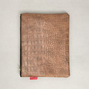 NAZCA / NAZCA LEATHER POUCH BROWN CROCODILE