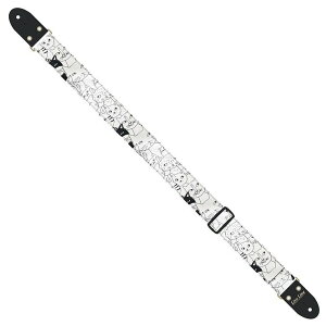 LIVE LINE / LS2000CAT11 モノクロ 猫 ギターストラップ【御茶ノ水本店】